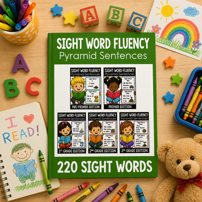 English Sight Words Learning (Pyramid Sentences) Exercise Book