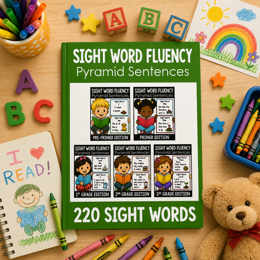 English Sight Words Learning (Pyramid Sentences) Exercise Book