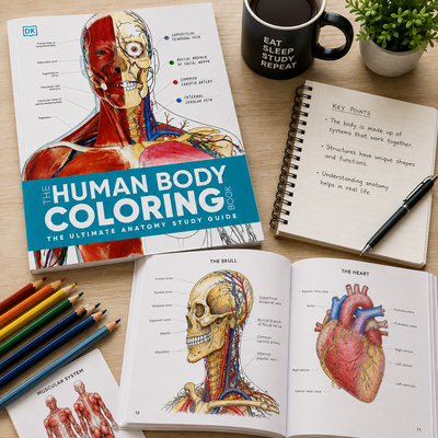 The Human Body Coloring Book: The Ultimate Anatomy Study Guide (Second Edition)