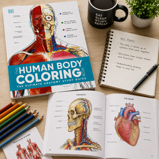 The Human Body Coloring Book: The Ultimate Anatomy Study Guide (Second Edition)
