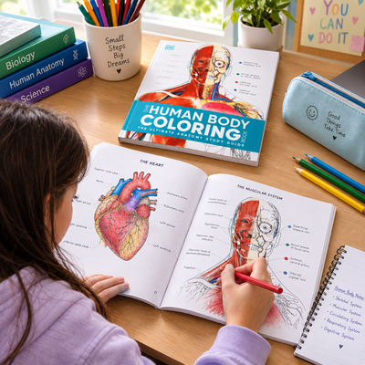 The Human Body Coloring Book: The Ultimate Anatomy Study Guide (Second Edition)