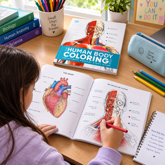 The Human Body Coloring Book: The Ultimate Anatomy Study Guide (Second Edition)