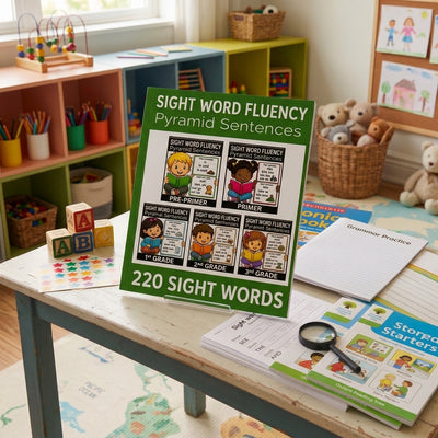English Sight Words Learning (Pyramid Sentences) Exercise Book