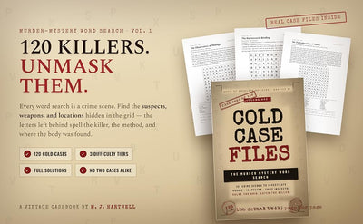 Cold Case Files: The Murder Mystery Word Search Puzzle Book: 120 Crime Scenes to Investigate