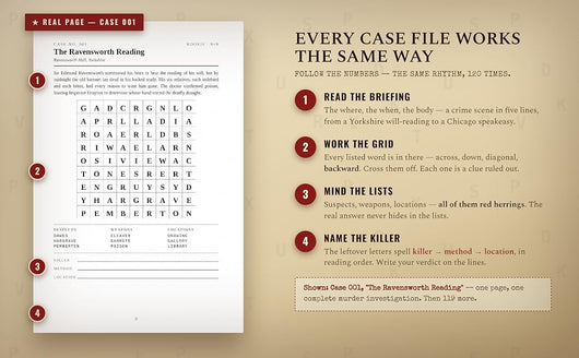 Cold Case Files: The Murder Mystery Word Search Puzzle Book: 120 Crime Scenes to Investigate